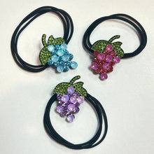 Load image into Gallery viewer, French Glass Stone Jewel Berry Hair Ties
