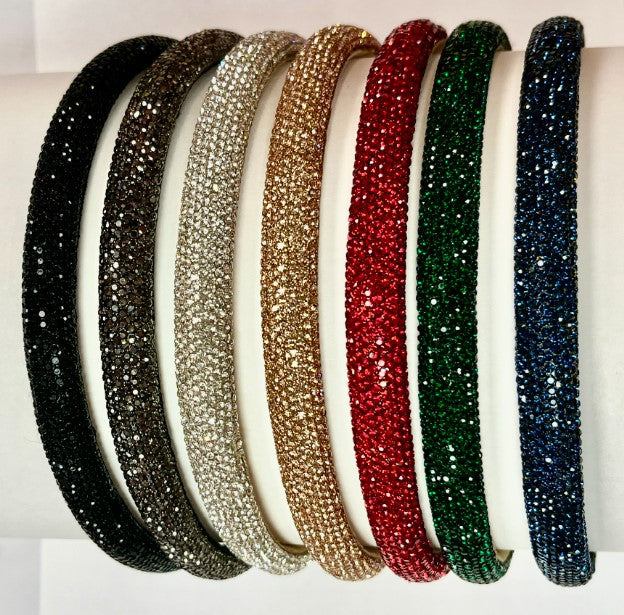 Pavé Puff Rhinestones Embellished Narrow Headbands – Medusa's Heirlooms